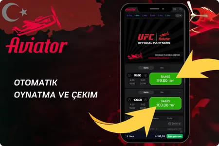 Aviator oyna modunda otomatik bahis ve otomatik çekim seçenekleri
